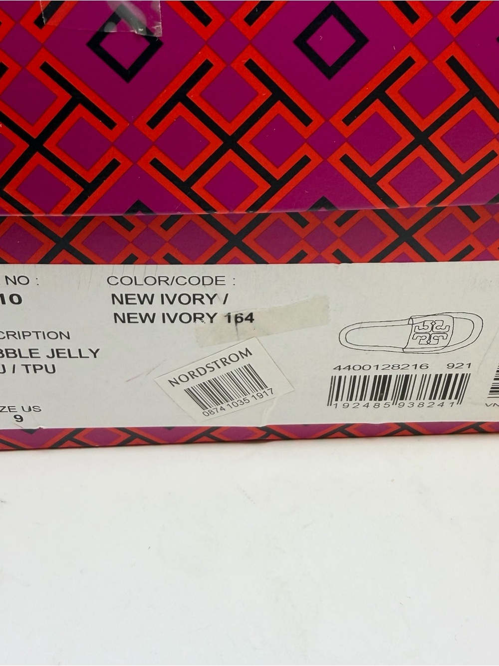 Tory Burch Bubble Jelly Slides Ivory Vanilla yellow Logo Sandals Size 9 - Picture 8 of 9